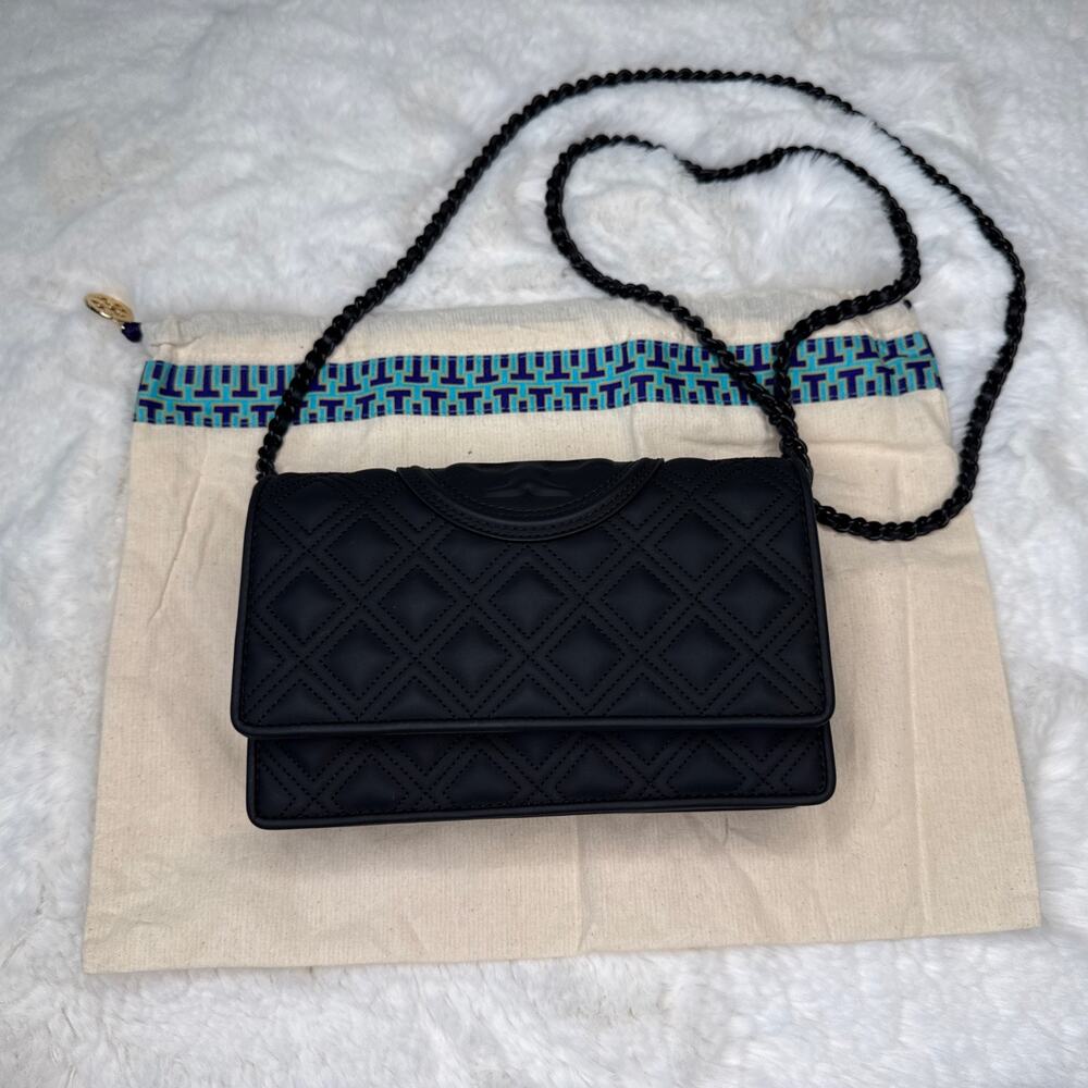 TORY BURCH-Fleming Matte Crossbody Clutch-Black-Brand New-100% Authentic